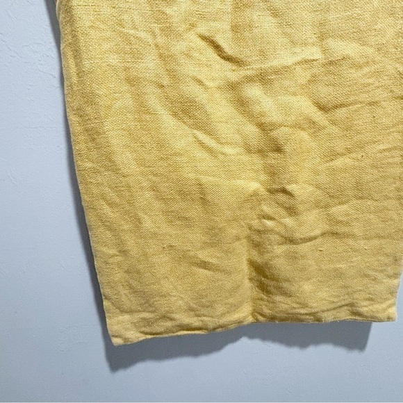 POTTERY BARN Gold 4-Button Woven Linen Lumbar Pillow Cover Contemporary 18”X26” - Picture 5 of 10